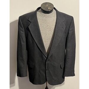 Oscar De La Renta Blazer Jacket Mens 46R Gray Micro Check Sport Coat Two Button